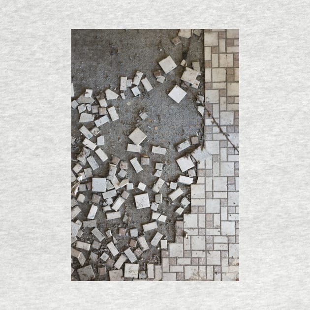 Broken tiles pieced together by textural